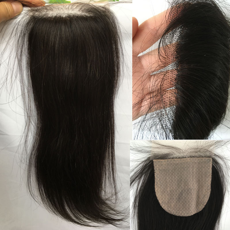 Silk Base Top 4x4" Lace Closures Brazilian Virgin Human Hair Silk Straight Natural Blonde #613 Color Free Part Closure for Women