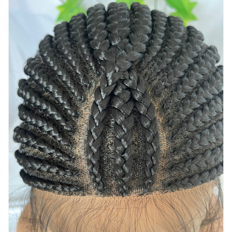 Voloriahair 36inc Full Lace Braided Wigs Synthetic Wig Box Braid with Baby Hair 1B# Color Lace Wigs For Black Women Braided Synthetic Hair Wigs
