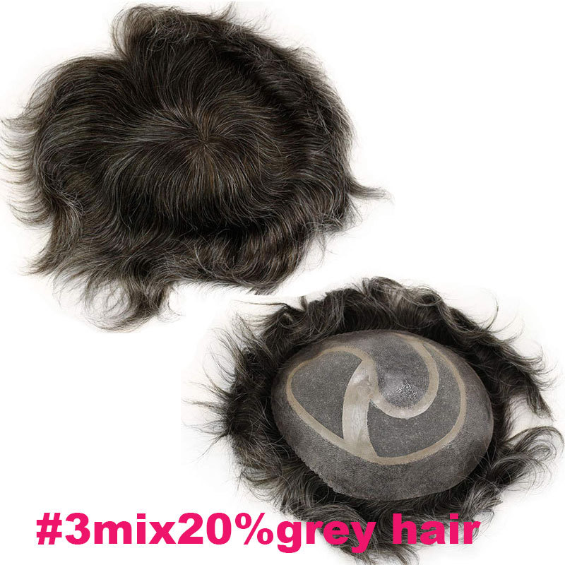 Quality Hair System Mens Toupee European Human hair Replacement for Men Hairpiece Man Wigs 10inchx8inch Hair System Toupee For Men Human Hair Wigs