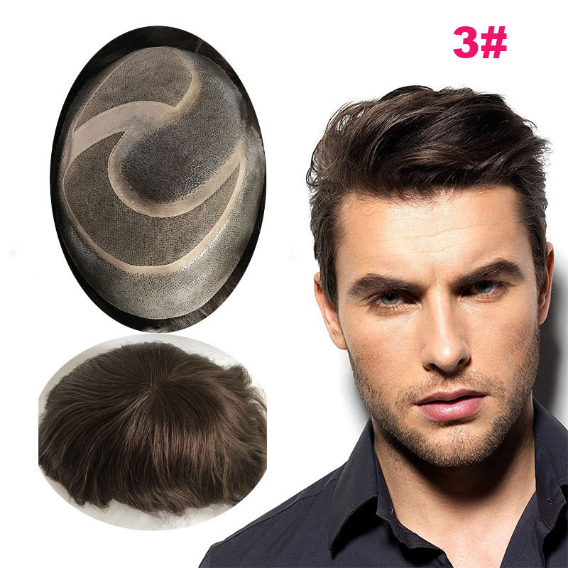 Quality Hair System Mens Toupee European Human hair Replacement for Men Hairpiece Man Wigs 10inchx8inch Hair System Toupee For Men Human Hair Wigs