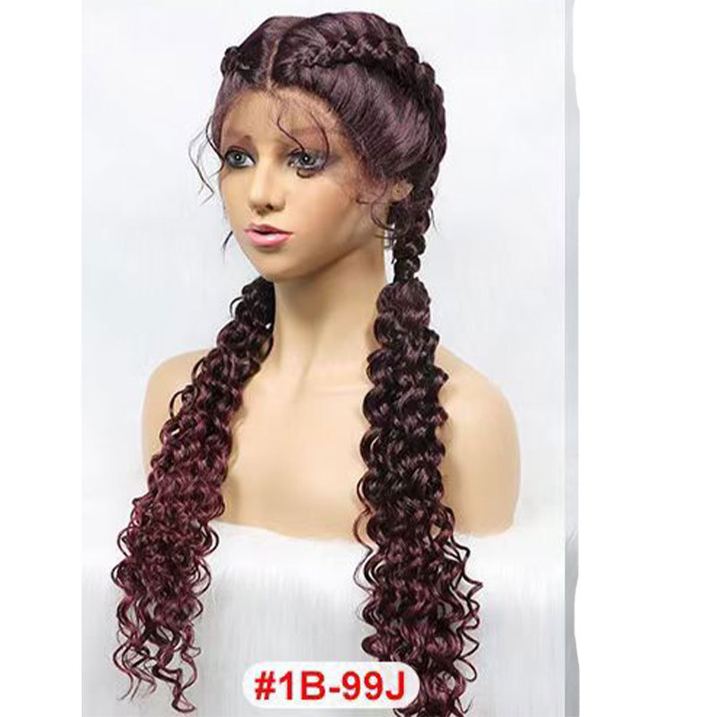 Voloriahair 28 Inches 100% Hand Braided Wigs With Baby Hair For Women Synthetic Hair Middle Part  Lace Braids Wigs Synthetic Hair Wigs