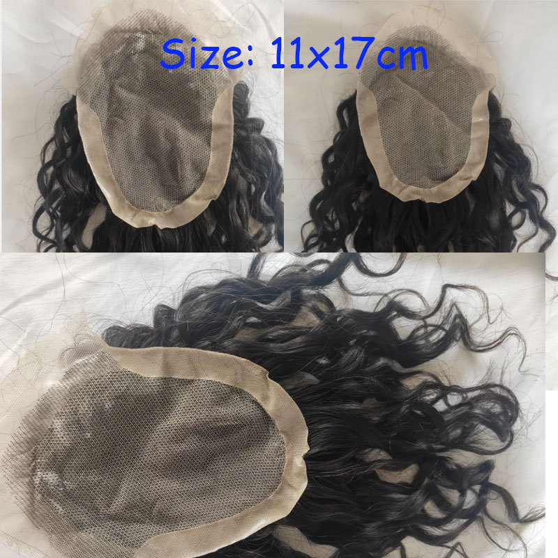 Mens Wig Human Hair Toupee Freach Lace Front With PU Toupee 150% Density 14x19cm Toupee Men Hair Remy Hair System Products Swiss Lace Toupee
