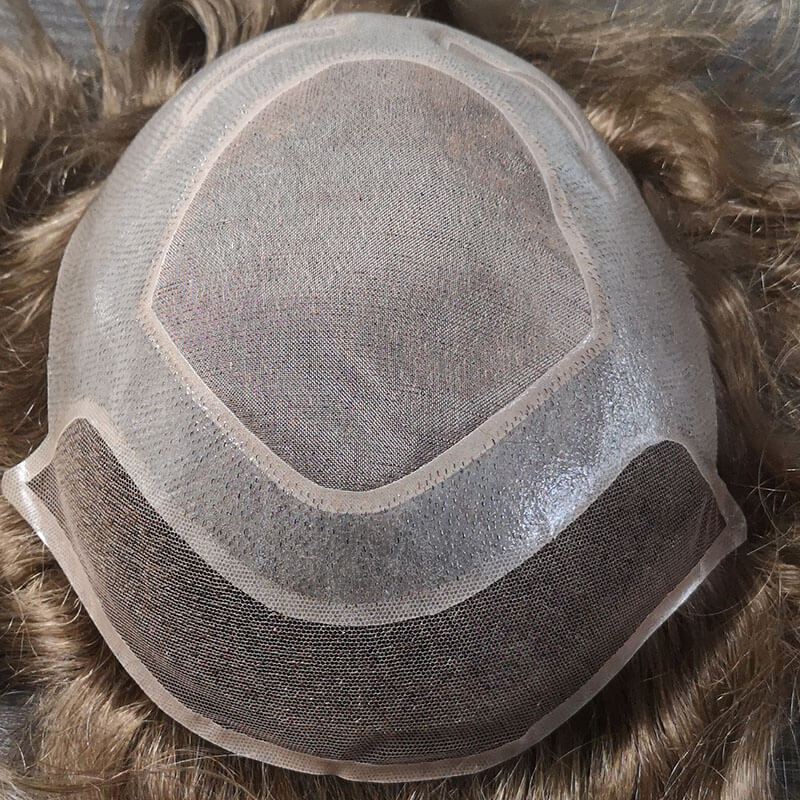 Custom Mono With Pu Cutaways French Lace Front Hair System Wholesale For Men