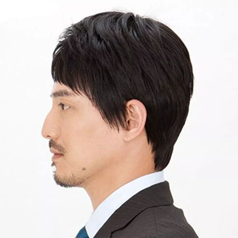Mens Wigs Short Straight Bob Wigs Human Hair Silk Base Full Lace Wig For Women Wigs Natural Color Men Hair Wigs Replacement Systems Men Hairpiece
