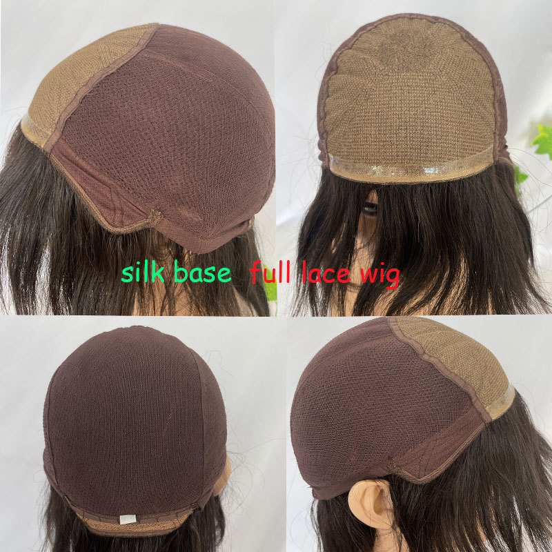 Mens Wigs Short Straight Bob Wigs Human Hair Silk Base Full Lace Wig For Women Wigs Natural Color Men Hair Wigs Replacement Systems Men Hairpiece