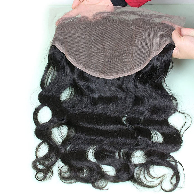 Brazilian Hair Transparent Full Lace Frontal Pre Plucked With Body Wave Ear To Ear 13X6 Lace Frontal Closure Human Hair Pieces Silk Straight Lace Closure