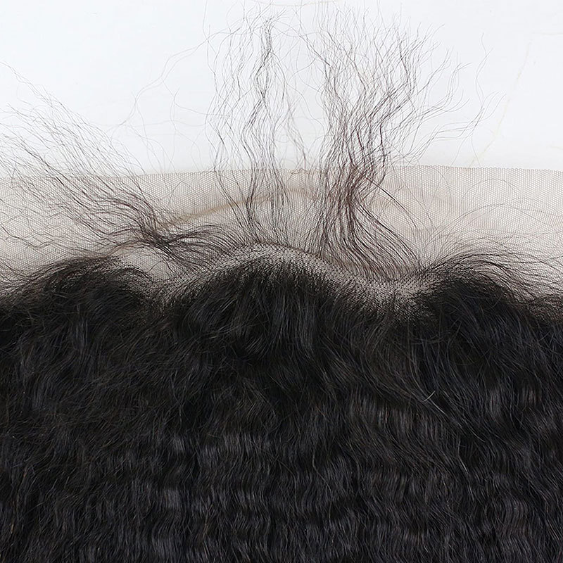 Voloriahair 13x6 Virgin Remy Kinky Straight Human Hair Pre Plucked Full Lace Frontals Hair Pieces Kinky Curly Ear To Ear Lace Frontal Closure With Baby Hair