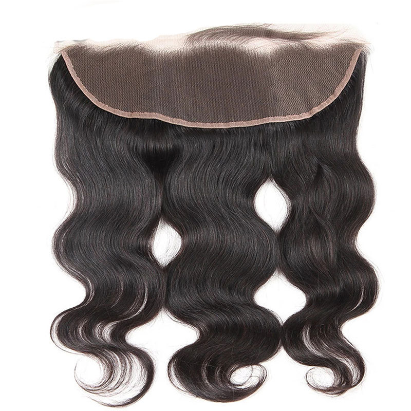13x4 Lace Frontal Closure Transparent Lace Frontal Closure Free Part Natural Straight 100% Brazilian Remy Human Hair Pre Plucked Body Wave Closure