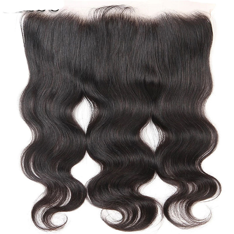 13x4 Lace Frontal Closure Transparent Lace Frontal Closure Free Part Natural Straight 100% Brazilian Remy Human Hair Pre Plucked Body Wave Closure