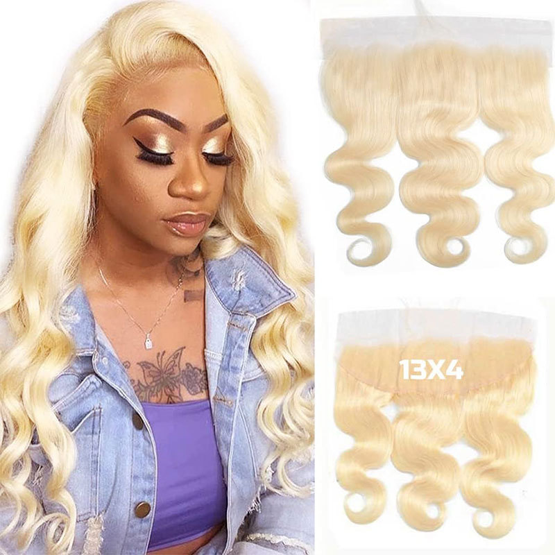 Voloriahair Brazilian Body Wave 13x4 Ear to Ear Full Lace Frontal Closure 613 Lace Wigs Blonde Color Human Hair Closure With Women Hair