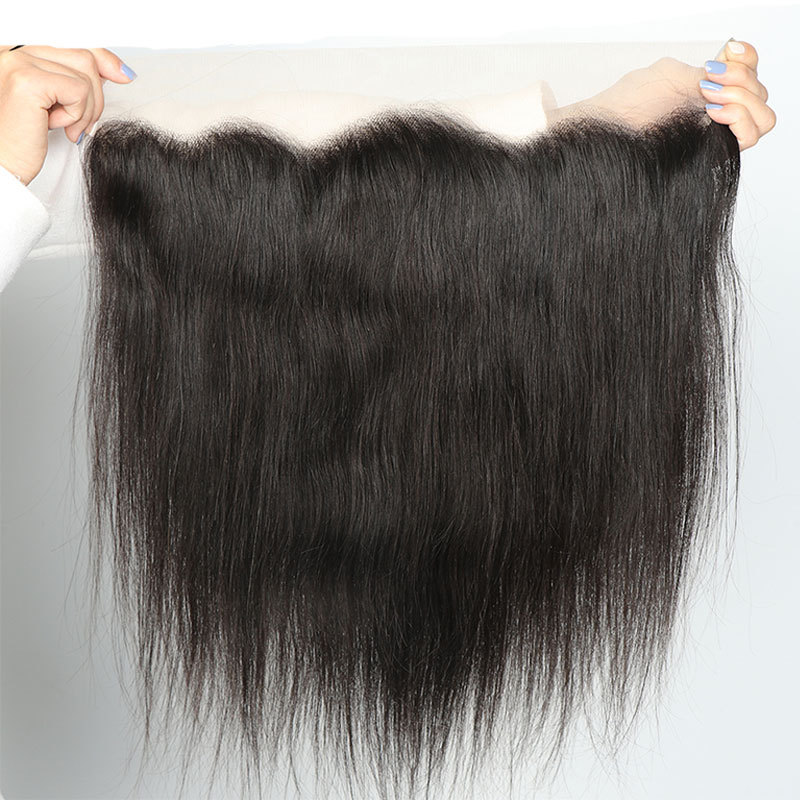 13x4 Lace Frontal Closure Transparent Lace Frontal Closure Free Part Natural Straight 100% Brazilian Remy Human Hair Pre Plucked Body Wave Closure