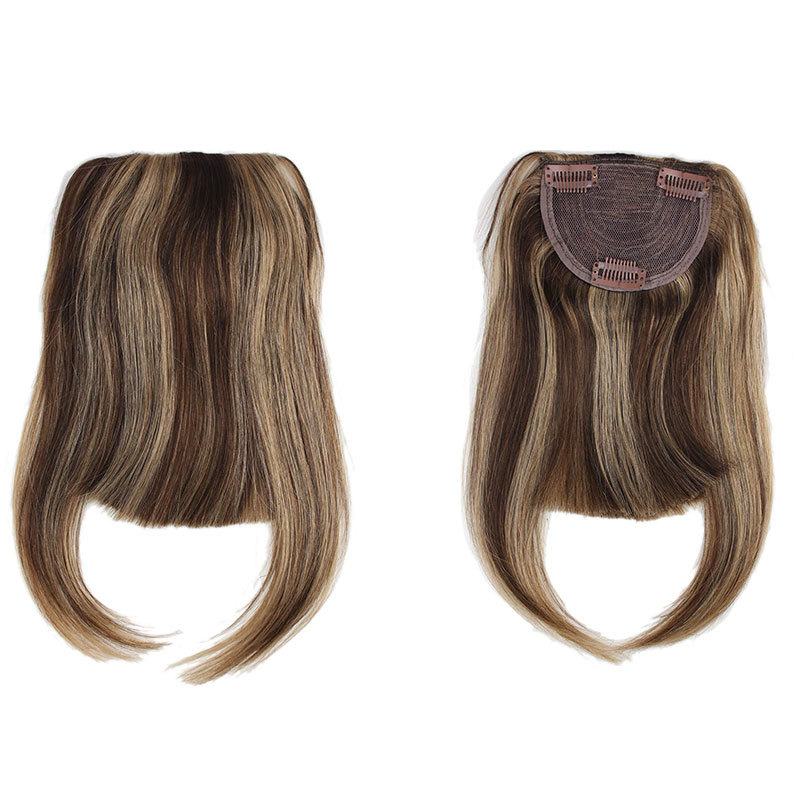 Bangs Hair Clip 27/613 Light Color Brazilian Human Hair Clip-in Hair Bang Full Fringe Short Straight Hair Extension For Women 6-8inch