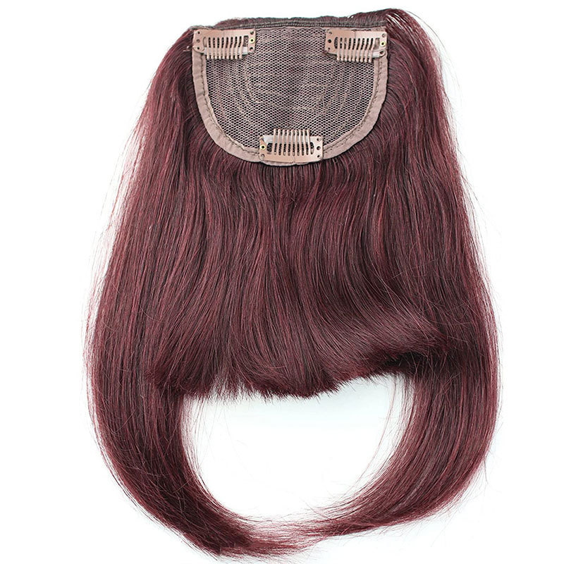 Bangs Hair Clip 27/613 Light Color Brazilian Human Hair Clip-in Hair Bang Full Fringe Short Straight Hair Extension For Women 6-8inch