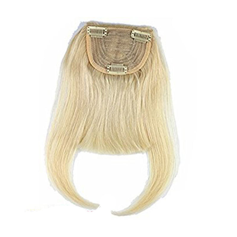 Bangs Hair Clip 27/613 Light Color Brazilian Human Hair Clip-in Hair Bang Full Fringe Short Straight Hair Extension For Women 6-8inch