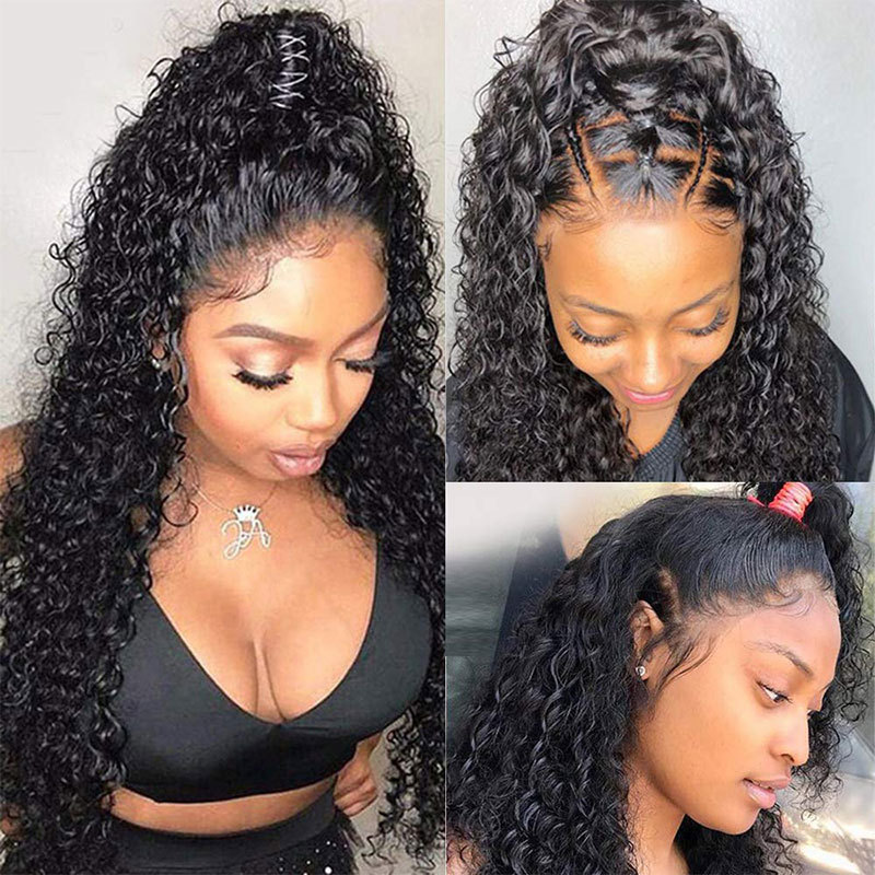 Voloriahair V Part Water Wave Human Hair Wig With 2X5inch Water Wavy V-part Wigs No Leave Out Upgraded Middle Part U Part Wig For Black Women Clip in Half Wig