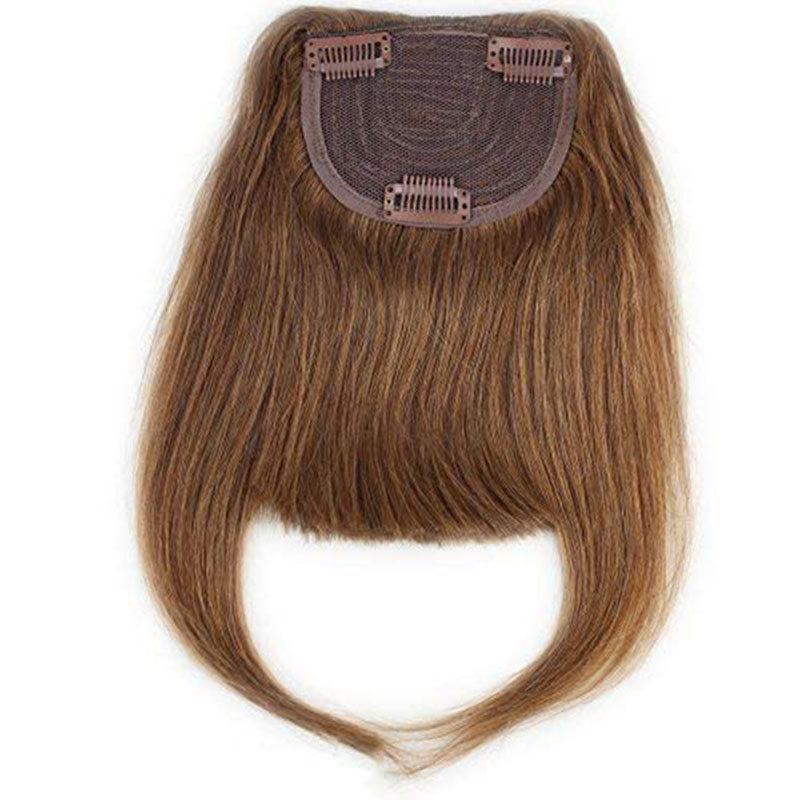 Bangs Hair Clip 27/613 Light Color Brazilian Human Hair Clip-in Hair Bang Full Fringe Short Straight Hair Extension For Women 6-8inch