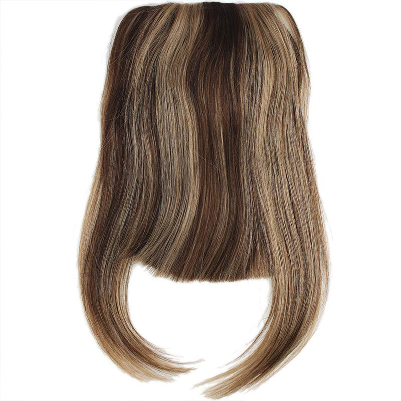 Bangs Hair Clip 27/613 Light Color Brazilian Human Hair Clip-in Hair Bang Full Fringe Short Straight Hair Extension For Women 6-8inch
