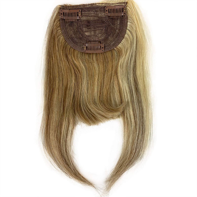 Bangs Hair Clip 27/613 Light Color Brazilian Human Hair Clip-in Hair Bang Full Fringe Short Straight Hair Extension For Women 6-8inch