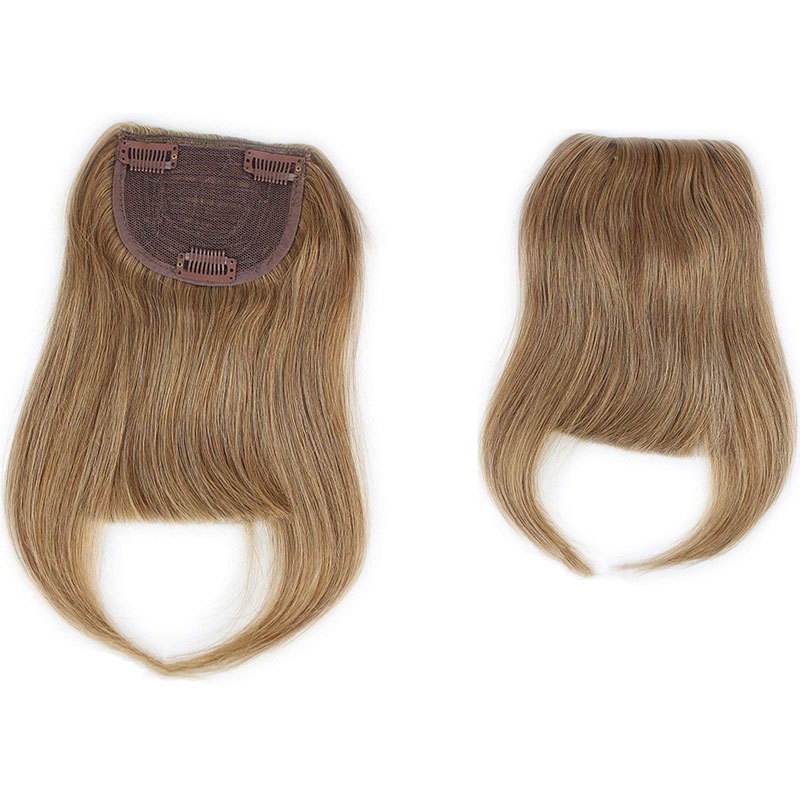 Bangs Hair Clip 27/613 Light Color Brazilian Human Hair Clip-in Hair Bang Full Fringe Short Straight Hair Extension For Women 6-8inch
