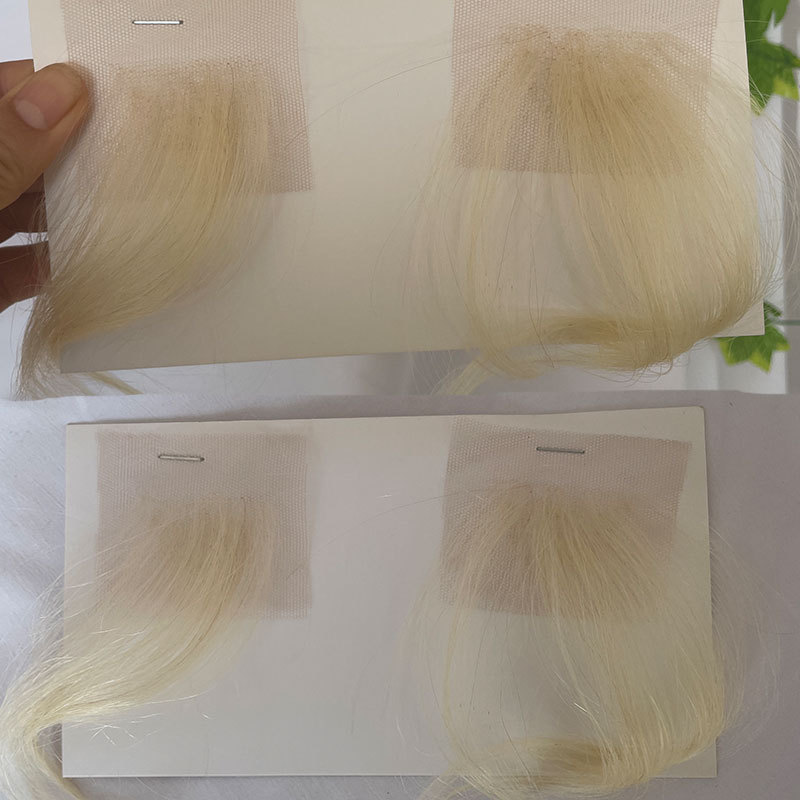 2Pcs/Pair HD Swiss Lace Hairline Baby Hair Wigs Stripes Human Virgin Hair Edge Reusable More Natural Color