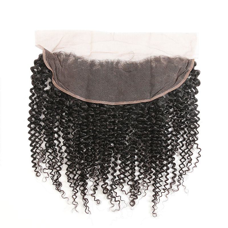 Kinky Straight Closure Frontal Human Hair13x4 Lace Frontal Kinky Culry 100% Human Hair Free Part Ear To Ear Front Remy Hair For Women