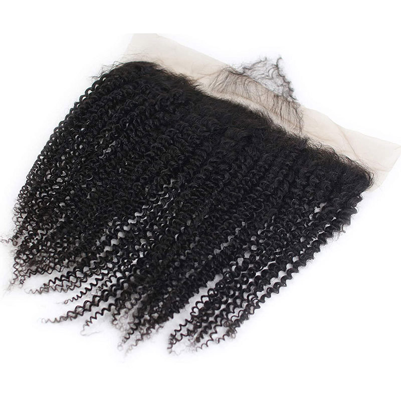 Kinky Straight Closure Frontal Human Hair13x4 Lace Frontal Kinky Culry 100% Human Hair Free Part Ear To Ear Front Remy Hair For Women