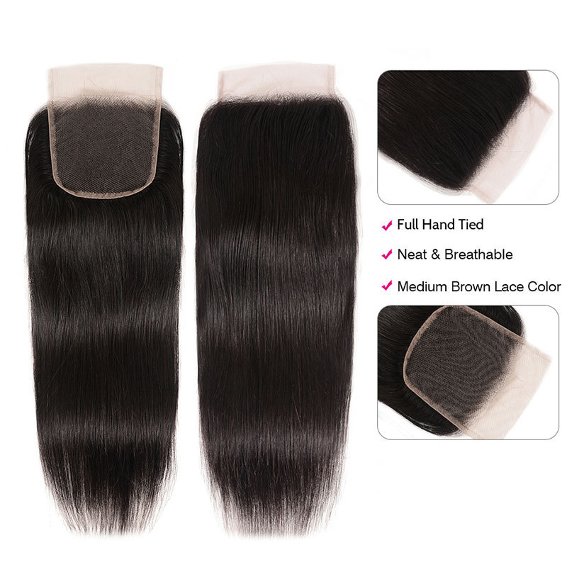 Lace Closure Body Wave Human Hair 4x4 Swiss Lace Closure Straight Human Hair Lace Closure For Women