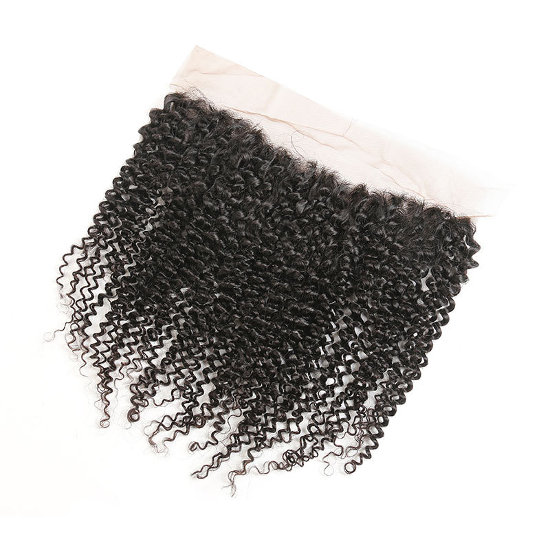 Kinky Straight Closure Frontal Human Hair13x4 Lace Frontal Kinky Culry 100% Human Hair Free Part Ear To Ear Front Remy Hair For Women