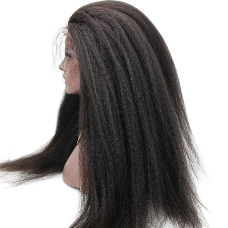 260% High Density Kinky Straight Lace Front Human Hair Wigs Brazilian Human Hair Lace Front Wig With Baby Hair For Women Natural Color