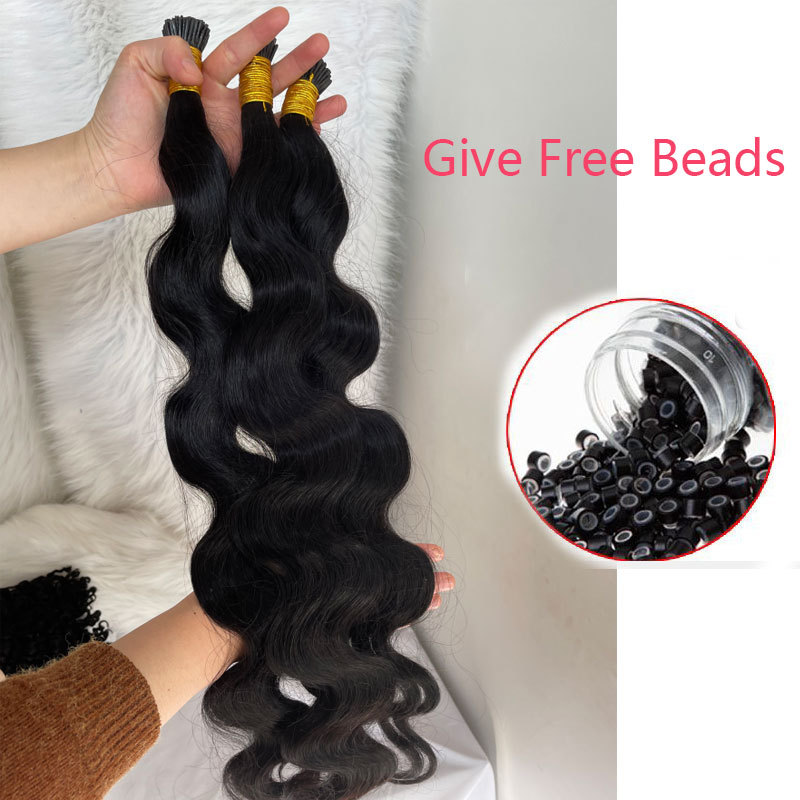 I Tip Hair Extensions Microlinks For Black Women Body Wave Brazilian Virgin Hair100% Human Hair Bulk Hair Voloria Hair