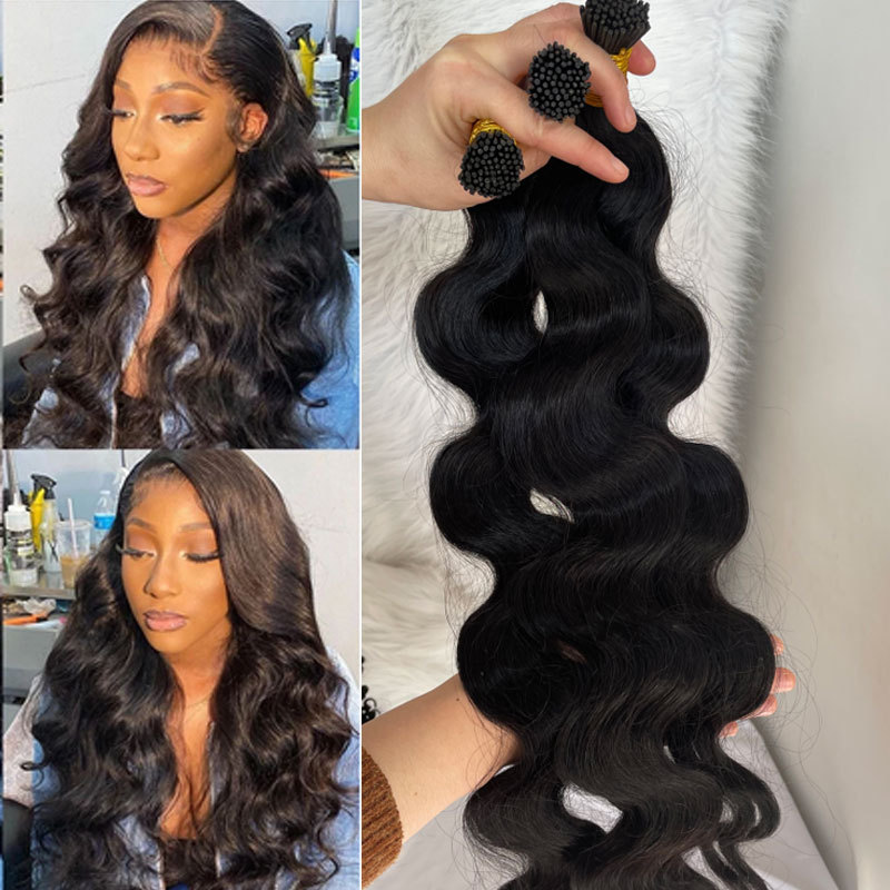 I Tip Hair Extensions Microlinks For Black Women Body Wave Brazilian Virgin Hair100% Human Hair Bulk Hair Voloria Hair