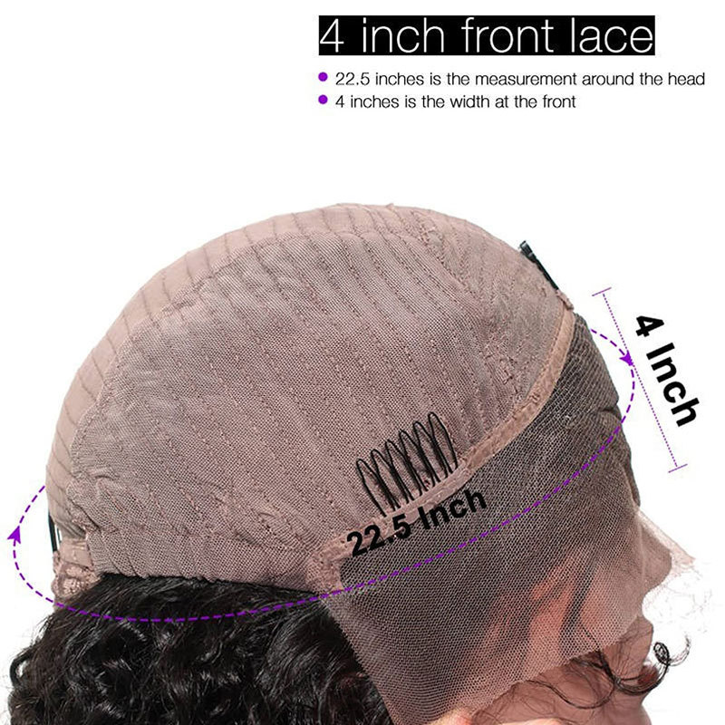 260% High Density Kinky Straight Lace Front Human Hair Wigs Brazilian Human Hair Lace Front Wig With Baby Hair For Women Natural Color