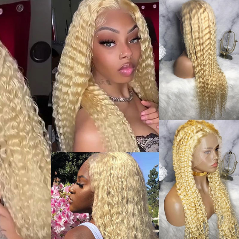 Blonde Wig 613 Lace Frontal Wig Transparent Lace Human Hair Wigs For Black Women Brazilian Remy Pre Plucked Baby Hair 13x4 Body Wave Wig