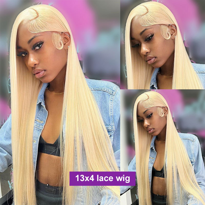 613 Lace Front Wigs Human Hair For Women Transparent Lace Frontal Wig 13X4 Lace Frontal Wig Long Blonde Straight Brazilian Human Hair Wigs Voloria