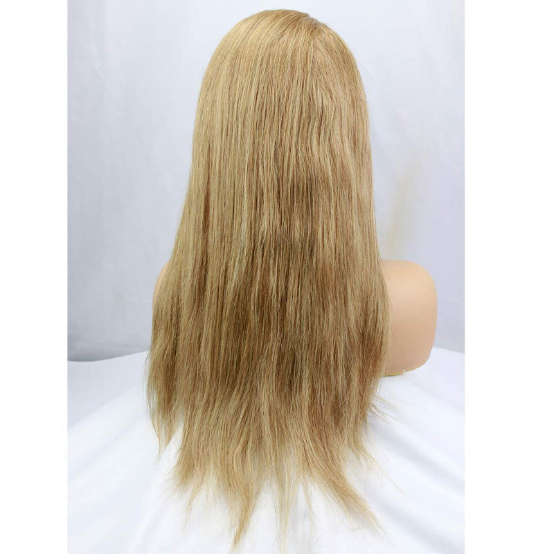 #8 Pure Blonde Color Full Lace Human Hair Wigs Brazilian Remy Human Hair Full Lace Wig With Baby Hair Pre Plucked Natural Hairline For Women