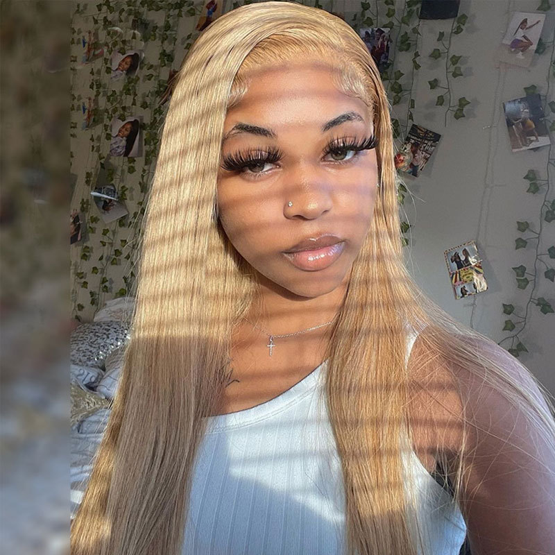 Lace Frontal Wig Human Hair Wigs Brazilian Remy Hair 13x4 Lace Front Human Hair Wigs For Women 8# Color Straight Human Hair Wigs Pre-Plucked Baby Hair Natural Hairline