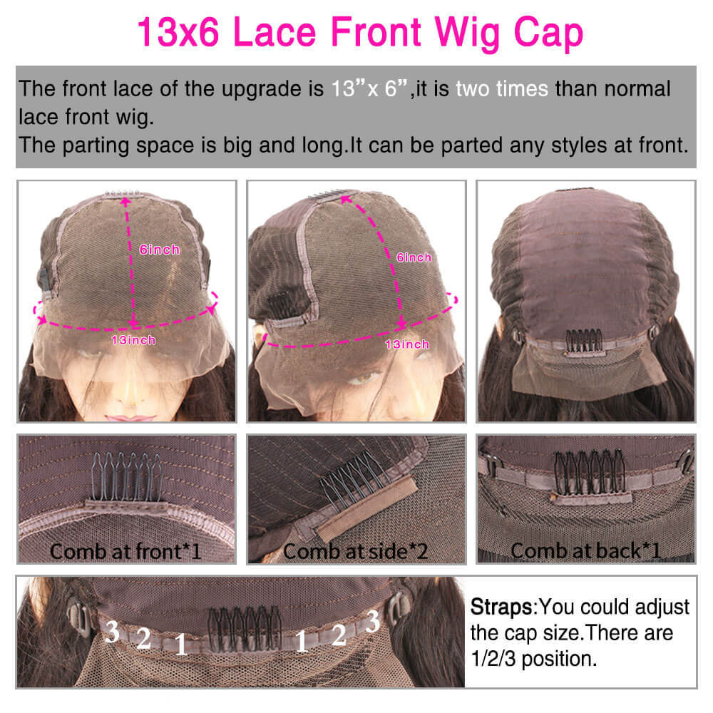 Deep Wave 13x6 Lace Front Human Hair Wig Remy Water Curly Frontal Wigs Transprent Human Hair Wigs For Women 150% Density Lace Front Wigs Natural Color