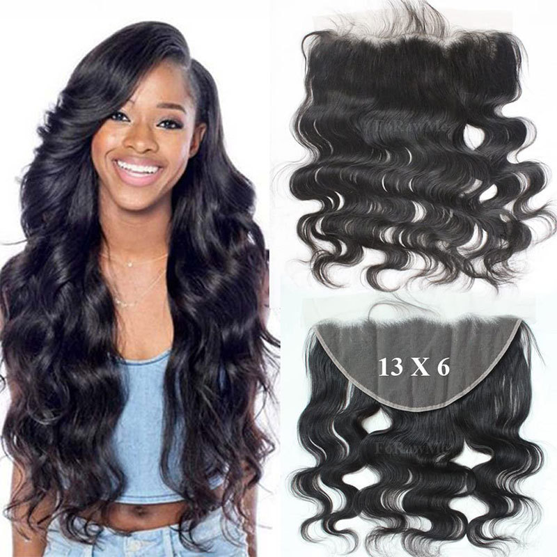 Brazilian Hair Transparent Full Lace Frontal Pre Plucked With Body Wave Ear To Ear 13X6 Lace Frontal Closure Human Hair Pieces Silk Straight Lace Closure