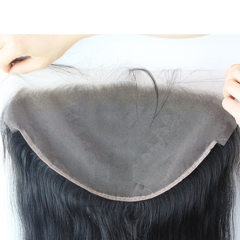 Voloria 8A Free Part Transparent Lace Brazilian Virgin Hair Silk Straight Lace Frontal Closure 13x6" Ear To Ear Human Hair Top Full Lace Front Closures With Baby Hair