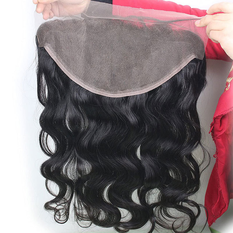 Brazilian Hair Transparent Full Lace Frontal Pre Plucked With Body Wave Ear To Ear 13X6 Lace Frontal Closure Human Hair Pieces Silk Straight Lace Closure