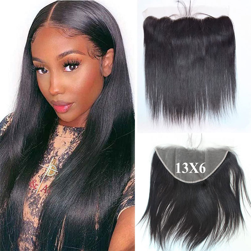 Brazilian Hair Transparent Full Lace Frontal Pre Plucked With Body Wave Ear To Ear 13X6 Lace Frontal Closure Human Hair Pieces Silk Straight Lace Closure