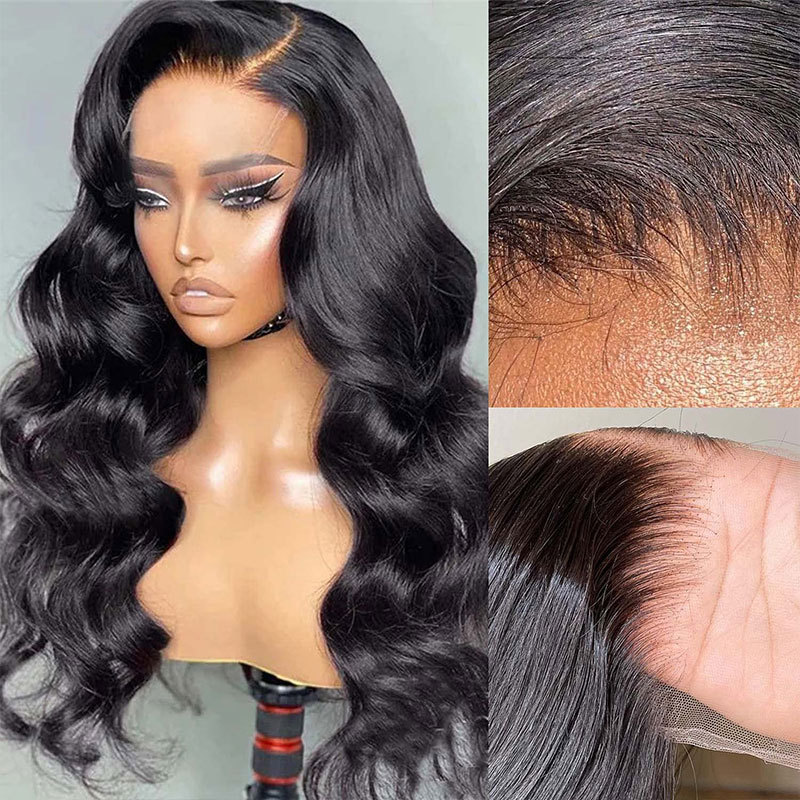 Voloria Full Lace Human Hair Wigs For Women Body Wave HD Transparent Lace Wigs Natural Color Brazilian Human Hair Wigs Glueless Wave Wig