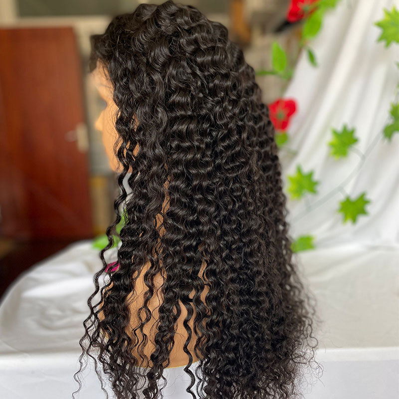 Deep Wave 13x6 Lace Front Human Hair Wig Remy Water Curly Frontal Wigs Transprent Human Hair Wigs For Women 150% Density Lace Front Wigs Natural Color