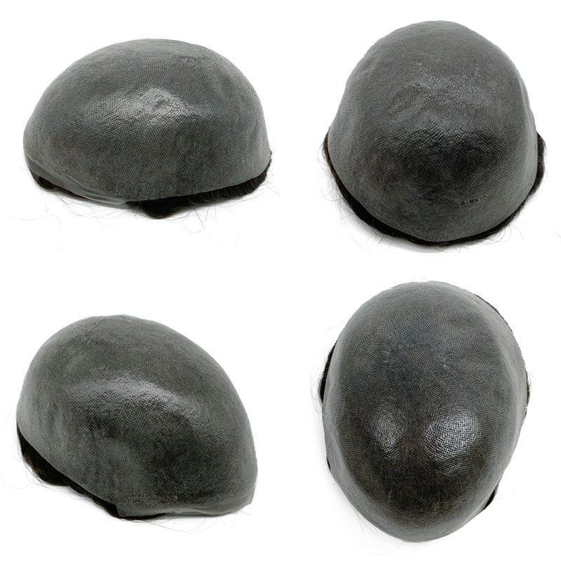 Long Hair Men's Toupee 12inch 10×8 Toupee Thin Skin Base Human Hair Mens Wig Skin PU Hair Replacement Mens Toupee Hair System Hairpieces For Men