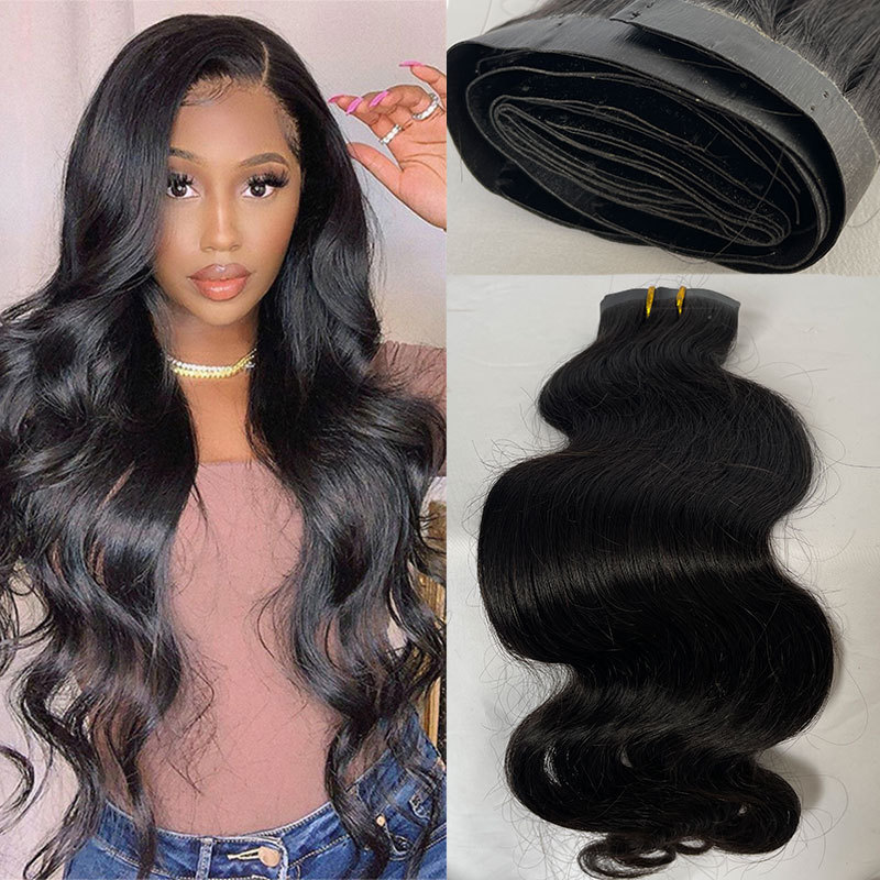 Seamless Hair Extensions Clip In Human Hair 100% Remy Natural Thick Hair Body Wave Invisible Tape Clip In Hair Extensions 120g/Set 6Pcs