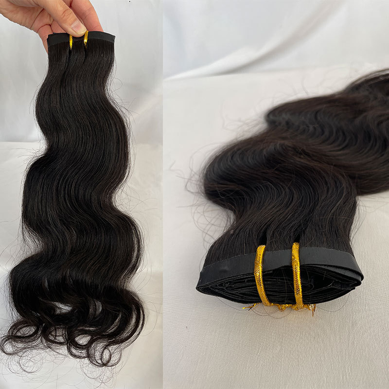 Seamless Hair Extensions Clip In Human Hair 100% Remy Natural Thick Hair Body Wave Invisible Tape Clip In Hair Extensions 120g/Set 6Pcs
