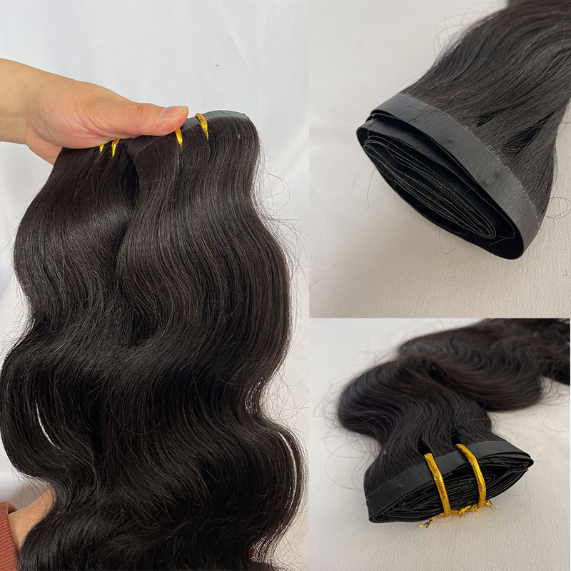 Seamless Hair Extensions Clip In Human Hair 100% Remy Natural Thick Hair Body Wave Invisible Tape Clip In Hair Extensions 120g/Set 6Pcs