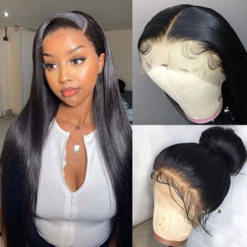 Lace Frontal Human Hair Wigs 360 Lace Frontal Wig Brazilian Remy Long Silk Straight Lace Frontal Wigs For Women Transparent Lace Wig