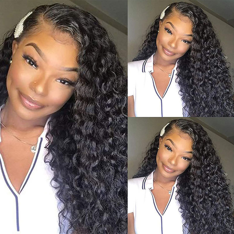 Brazilian Remy Curly Human Hair Wig Silk Base Full Lace Wig Top 4x4inch Lace Wigs For Black Women Pre Plucked Hair Wig 150% Density Water Wave