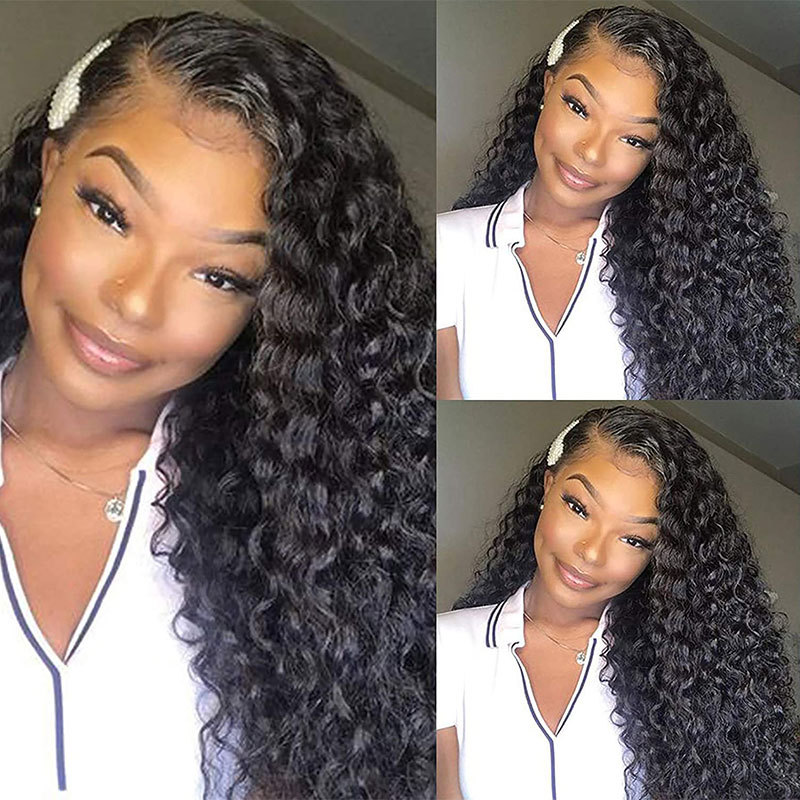 Brazilian Remy Curly Human Hair Wig Silk Base Full Lace Wig Top 4x4inch Lace Wigs For Black Women Pre Plucked Hair Wig 150% Density Water Wave